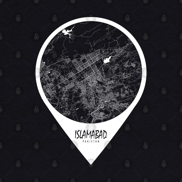 Islamabad, Pakistan City Map - Travel Pin by deMAP Studio